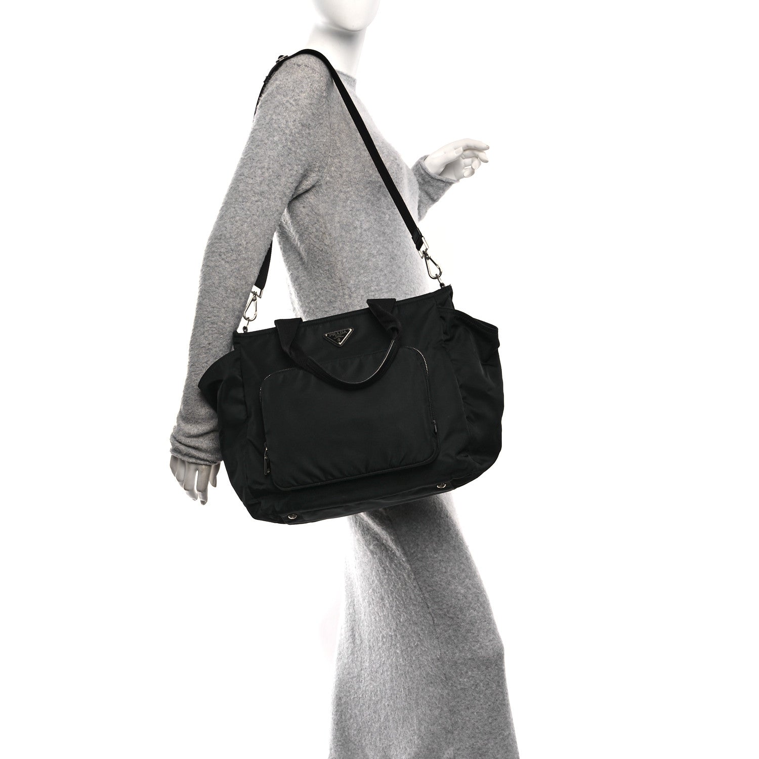 Prada Nylon Vela Baby Bag Black 2 of 9
