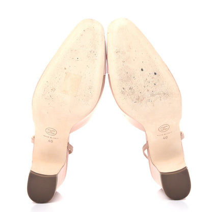 Chanel Glazed Calfskin Cap Toe CC Slingback Pumps 40 Beige Pink 6 of 11