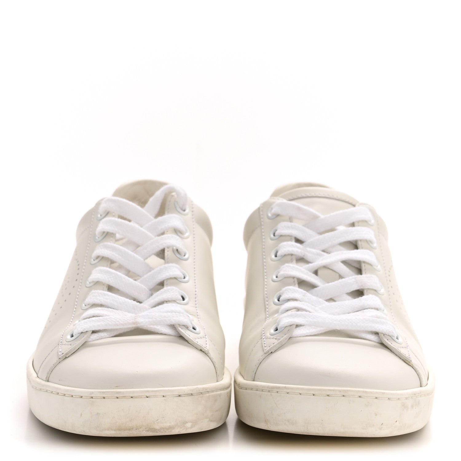 Gucci Calfskin Interlocking G Perforated Womens Ace Sneakers 36.5 White Grey Sky 3 of 11