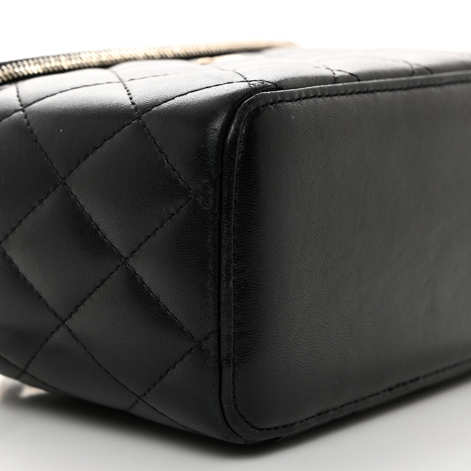 Chanel Lambskin Quilted Small Top Handle Vanity Case With Chain Black 9 of 11