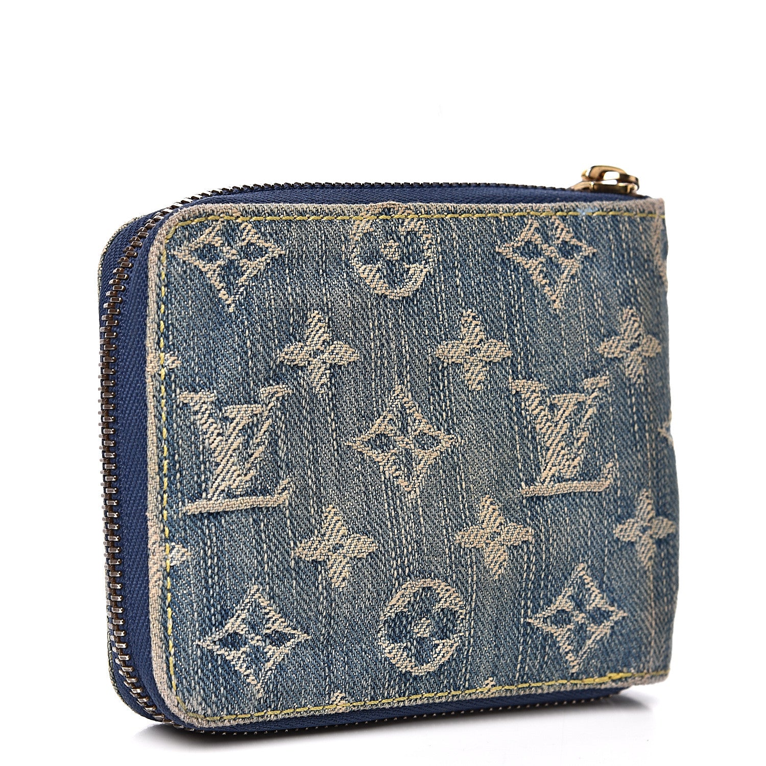 Louis Vuitton Denim Zip Compact Wallet Blue 2 of 11