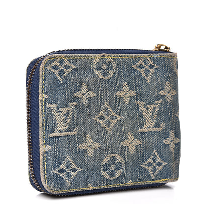 Louis Vuitton Denim Zip Compact Wallet Blue 2 of 11