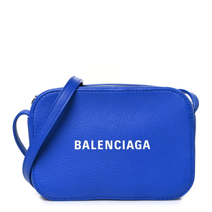 Balenciaga Smooth Calfskin Logo XS Everyday Camera Bag Bleu Prim White 1 of 10