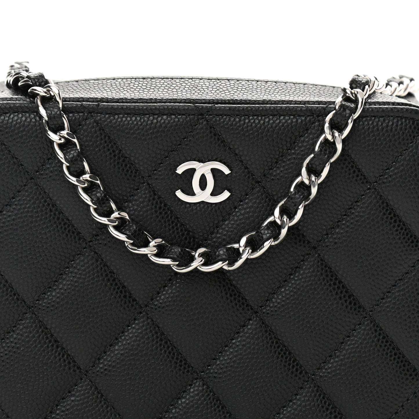 Caviar Quilted Camera Bag Black