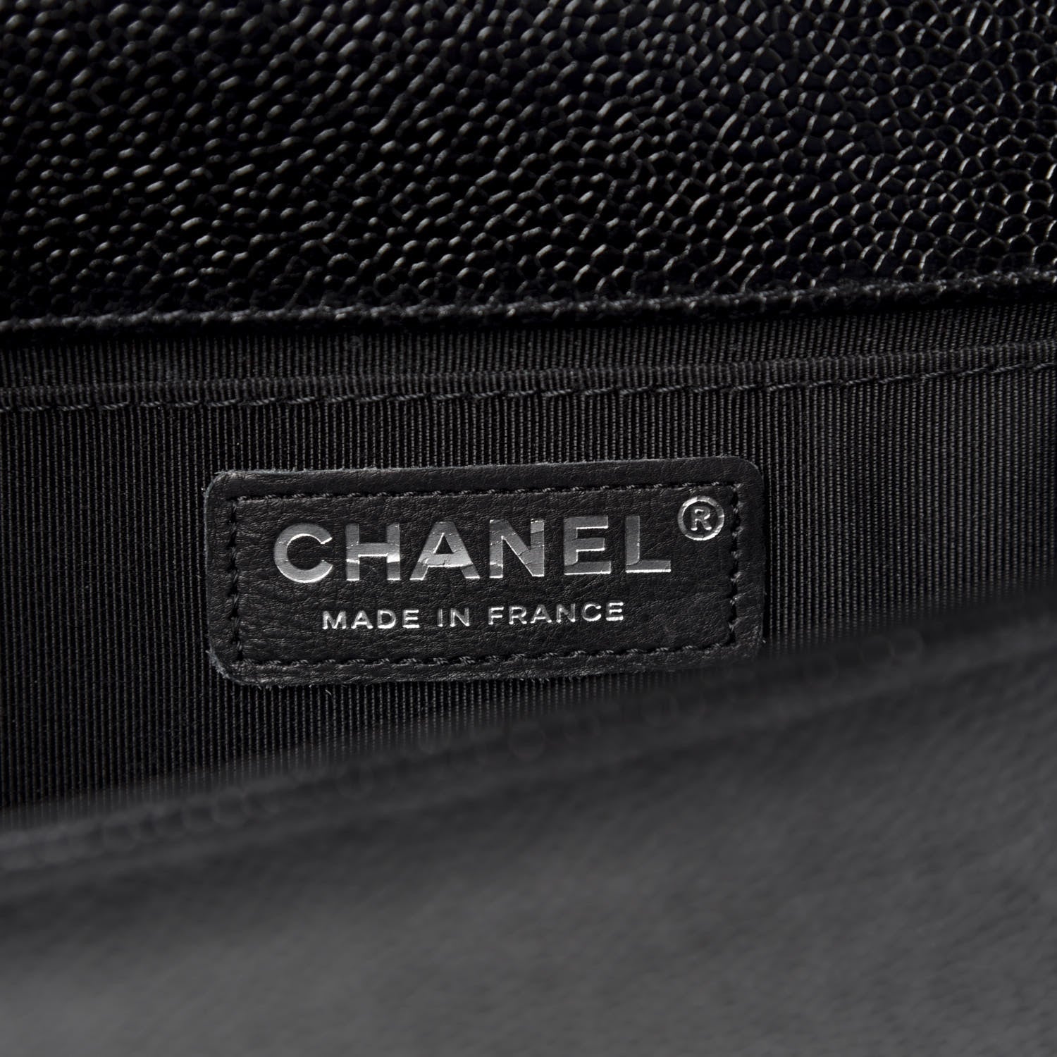 Chanel Caviar Chevron Quilted Medium Boy Flap Black 6 of 9