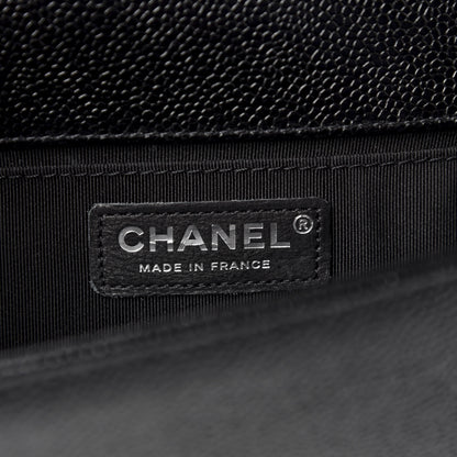Chanel Caviar Chevron Quilted Medium Boy Flap Black 6 of 9
