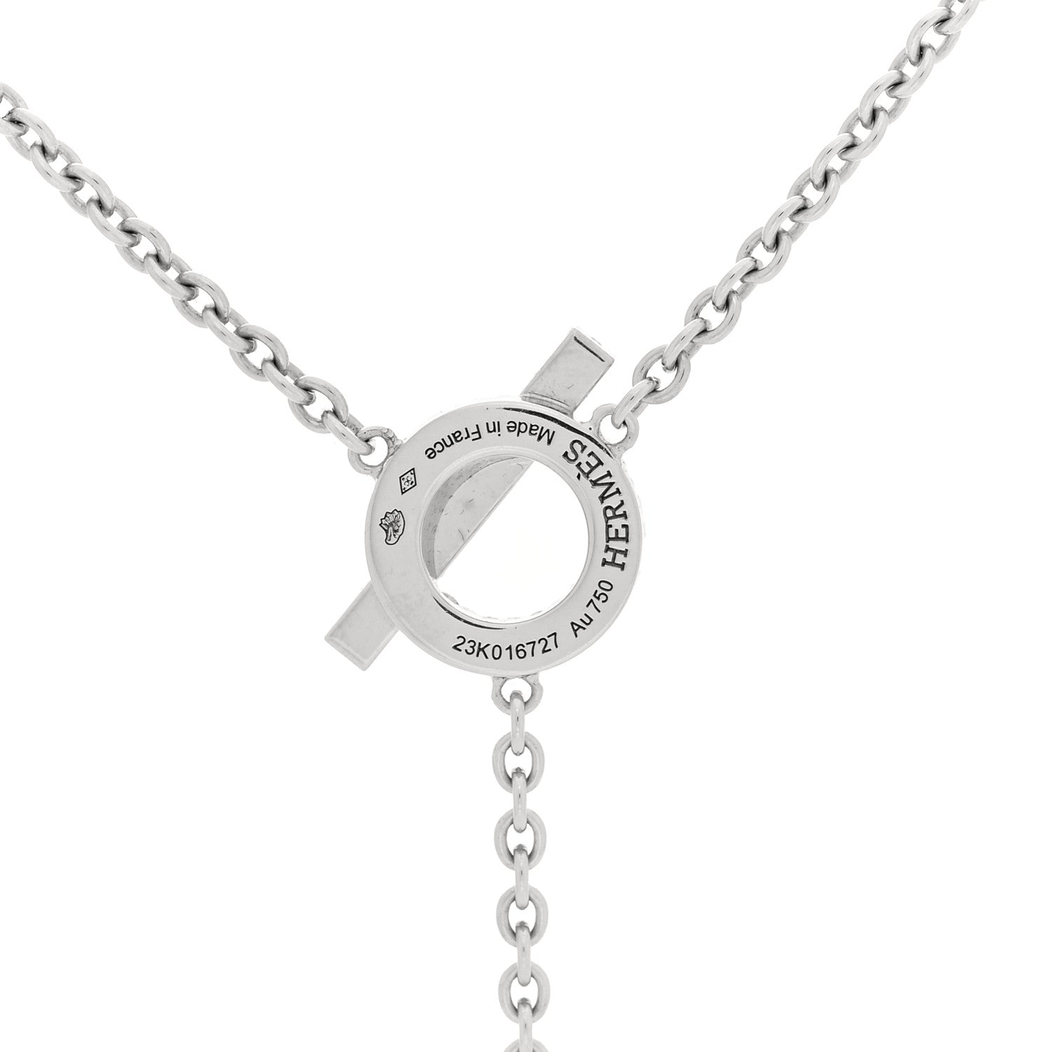 Hermes 18K White Gold Diamond Finesse Lariat Necklace 5 of 6
