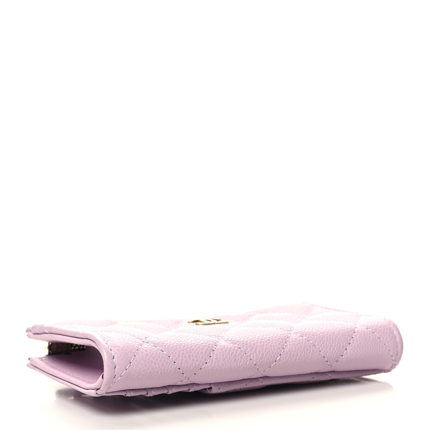 Caviar Quilted CC Zip Around Card Holder Pink
