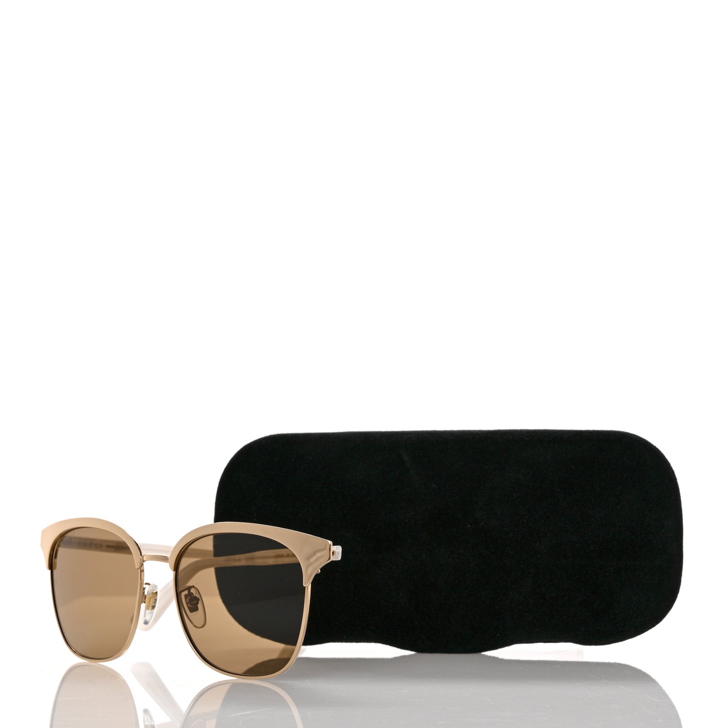 Gucci Round Metal Sunglasses GG0244S Gold 8 of 8