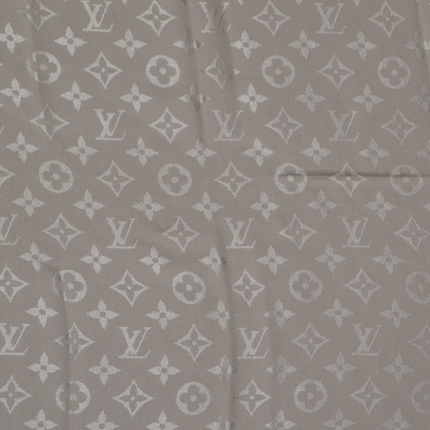 Louis Vuitton Silk Wool Monogram Shawl Beige 1 of 5