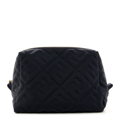 Fendi Lycra FF Embossed Medium Trapezoid Beauty Pouch Black 1 of 9