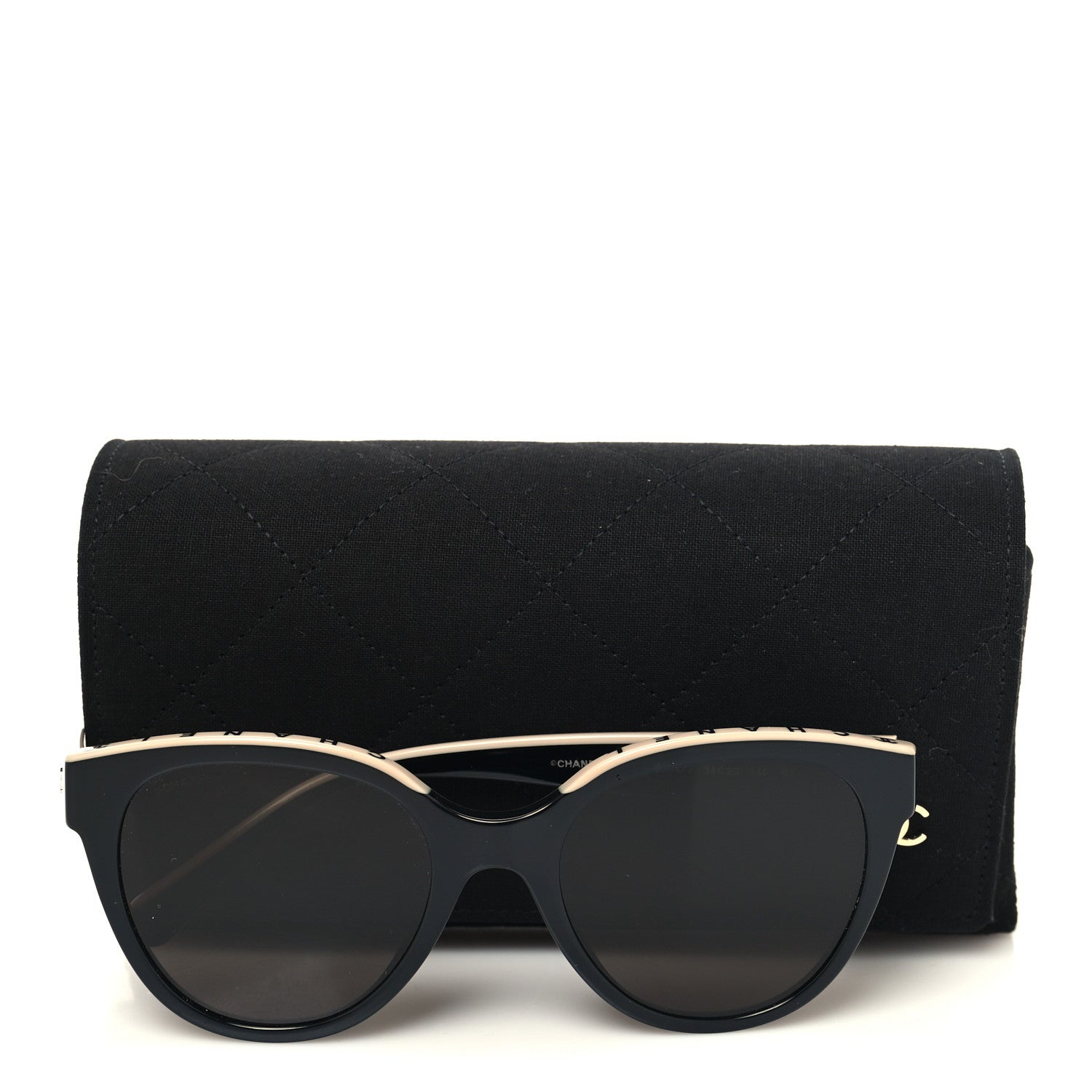 Chanel Acetate CC Butterfly Sunglasses 5414-A Black Beige 8 of 8
