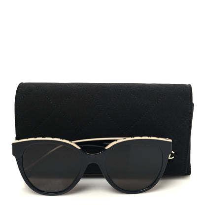 Chanel Acetate CC Butterfly Sunglasses 5414-A Black Beige 8 of 8
