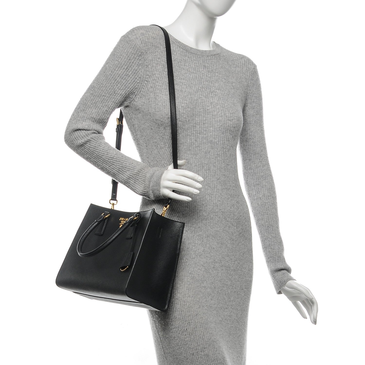 Prada Saffiano Tote Black 2 of 7