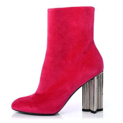 Louis Vuitton Velvet Silhouette Ankle Boots 37.5 Framboise 1 of 4