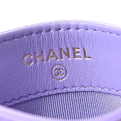 Chanel Caviar Quilted Card Holder Purple 6 of 8