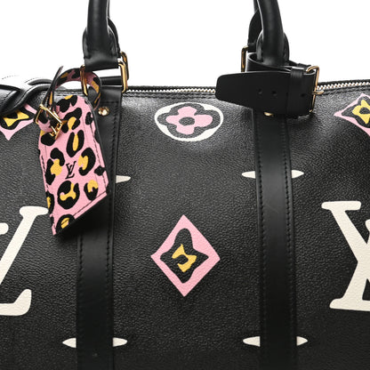 Louis Vuitton Monogram Giant Wild At Heart Keepall Bandouliere 45 Black 6 of 9