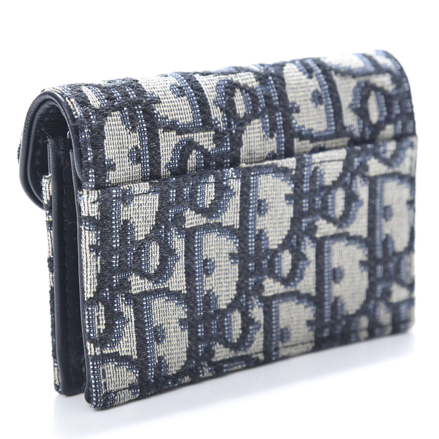 Oblique Saddle Card Holder Blue