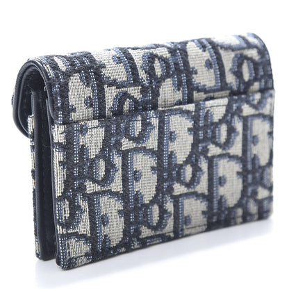 Christian Dior Oblique Saddle Card Holder Blue 3 of 7