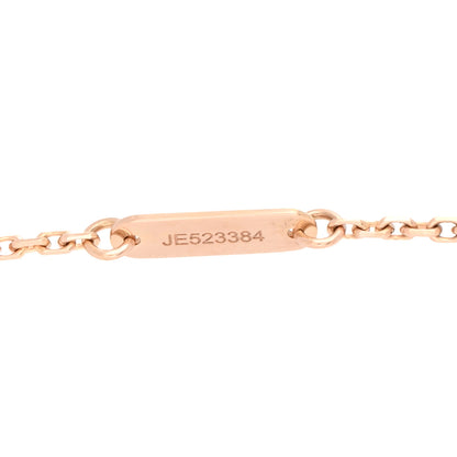 Van Cleef & Arpels 18K Rose Gold Diamond Pink Porcelain Vintage Alhambra Pendant Necklace 4 of 6