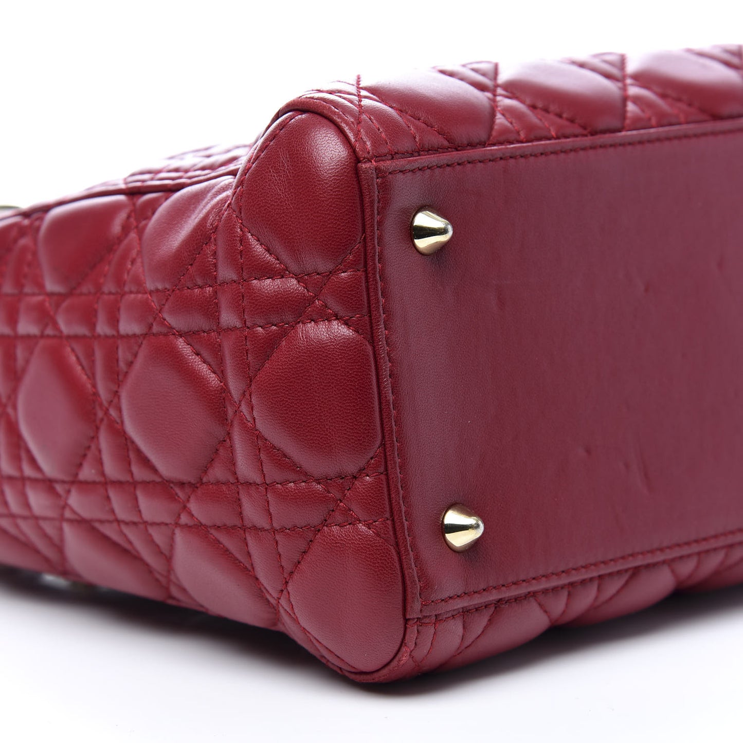 Lambskin Cannage Medium Lady Dior Red