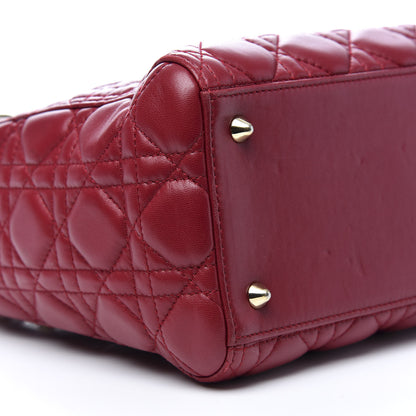 Christian Dior Lambskin Cannage Medium Lady Dior Red 8 of 10