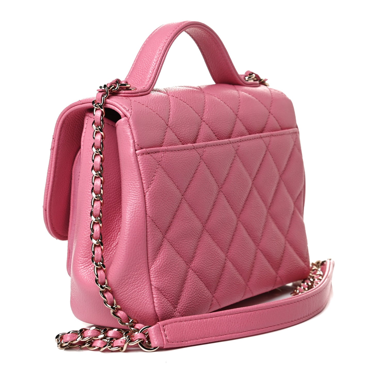 Caviar Quilted Small Business Affinity Flap Pink