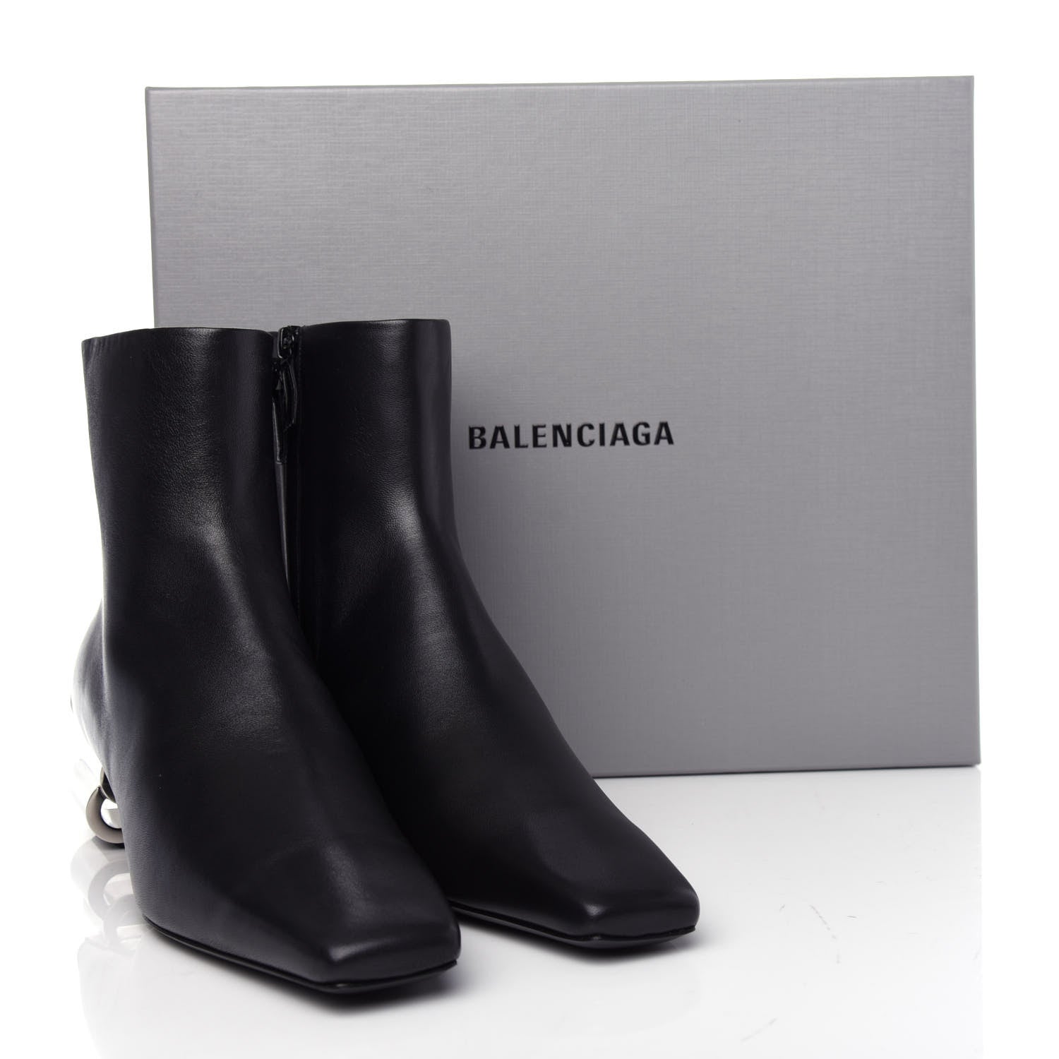 Balenciaga Sheepskin Typo Ankle Booties 40 Black 11 of 11