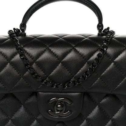 Chanel Lambskin Quilted Mini Top Handle Rectangular Flap So Black 9 of 12