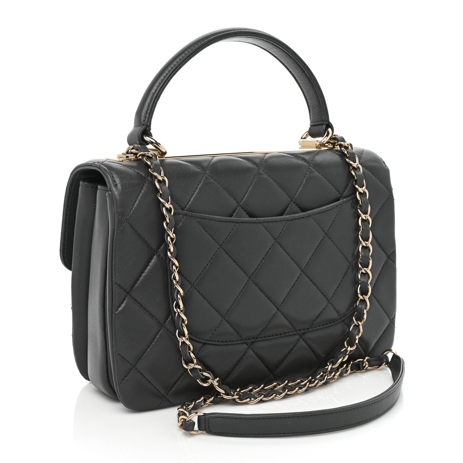 Chanel Lambskin Quilted Small Trendy CC Dual Handle Flap Bag Dark Grey 2 of 12
