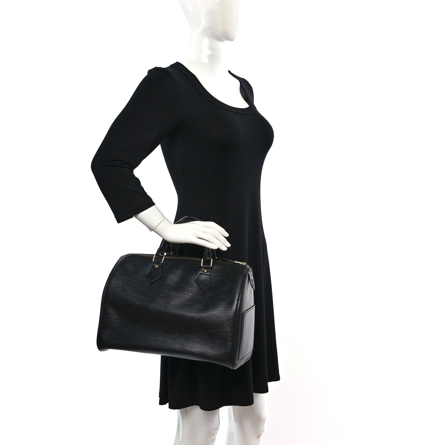 Louis Vuitton Epi Speedy 30 Black 2 of 11