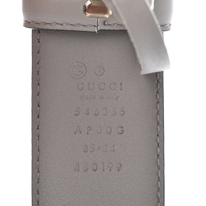 Gucci Moon Calfskin Interlocking G 37mm Belt 85 34 Storm Grey 3 of 6