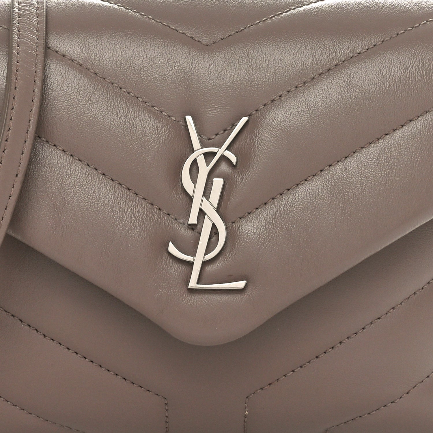 Saint Laurent Calfskin Y Quilted Monogram Toy Loulou Crossbody Bag Mink 8 of 10