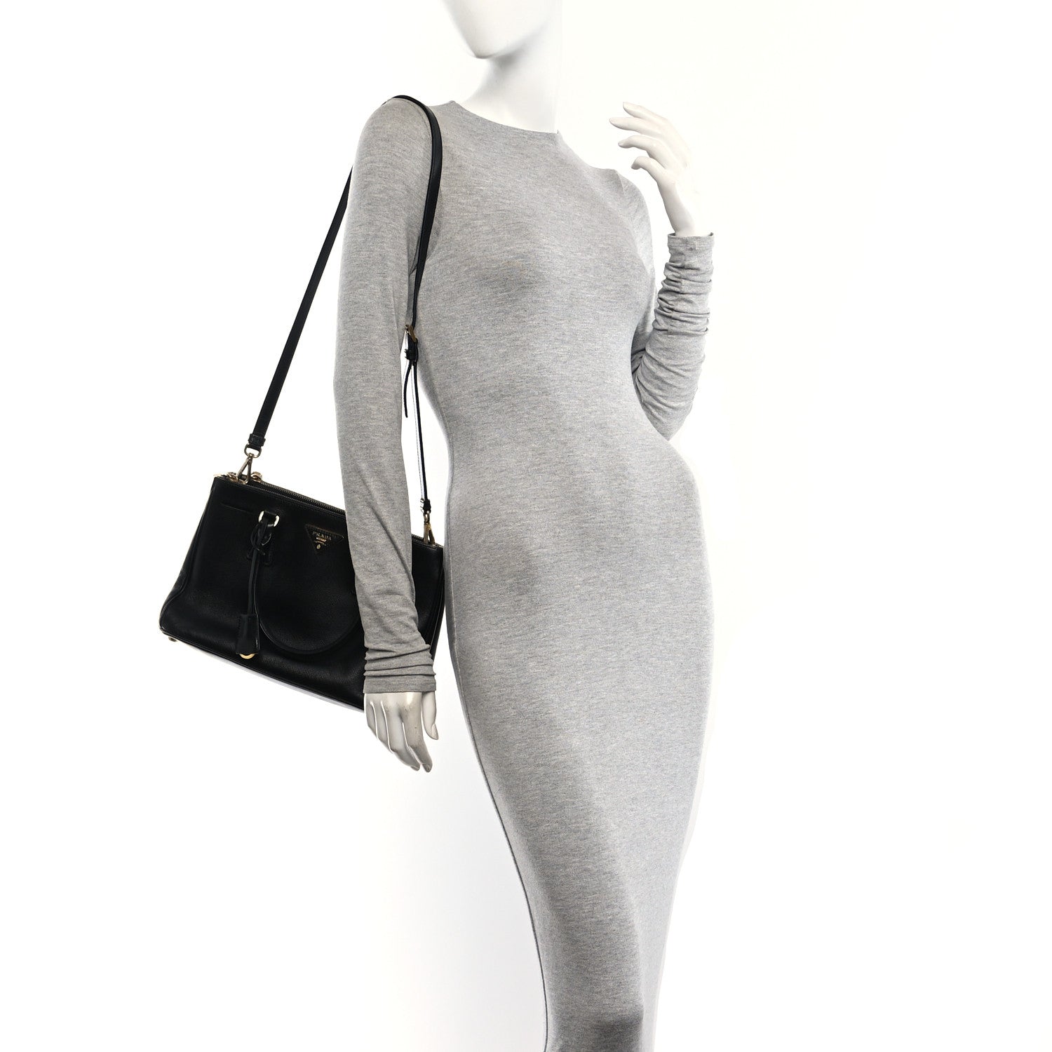 Prada Saffiano Small Galleria Double Zip Tote Black 2 of 12