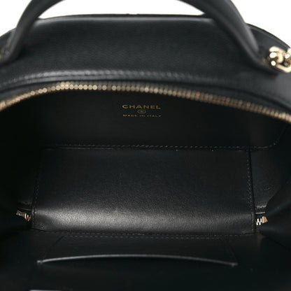 Chanel Grained Calfskin Quilted Top Handle Chain Clutch Black 5 of 11