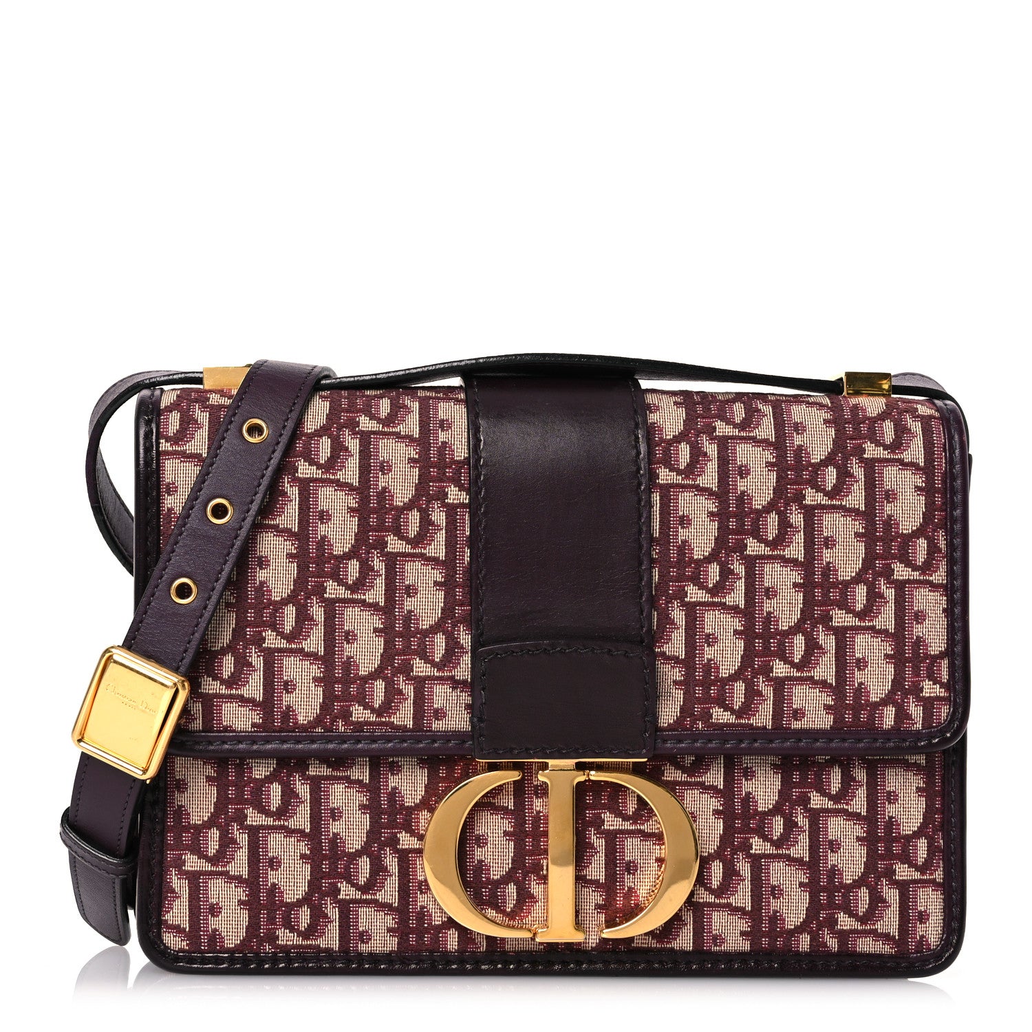 Christian Dior Oblique 30 Montaigne Flap Bag Burgundy 1 of 17