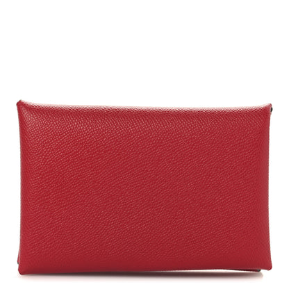Hermes Epsom Calvi Card Case Rubis 1 of 7