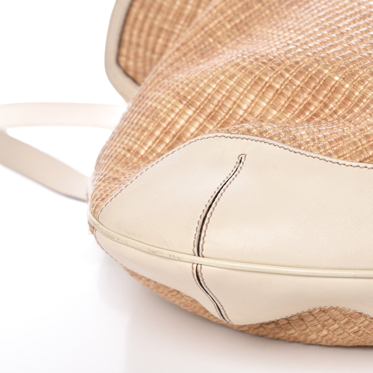 Straw Peggy Bamboo Handle Hobo