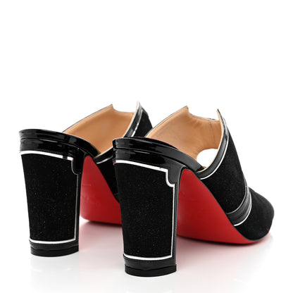 Christian Louboutin Specchio Patent Interior 85 Slide Sandals 40 Black 4 of 8