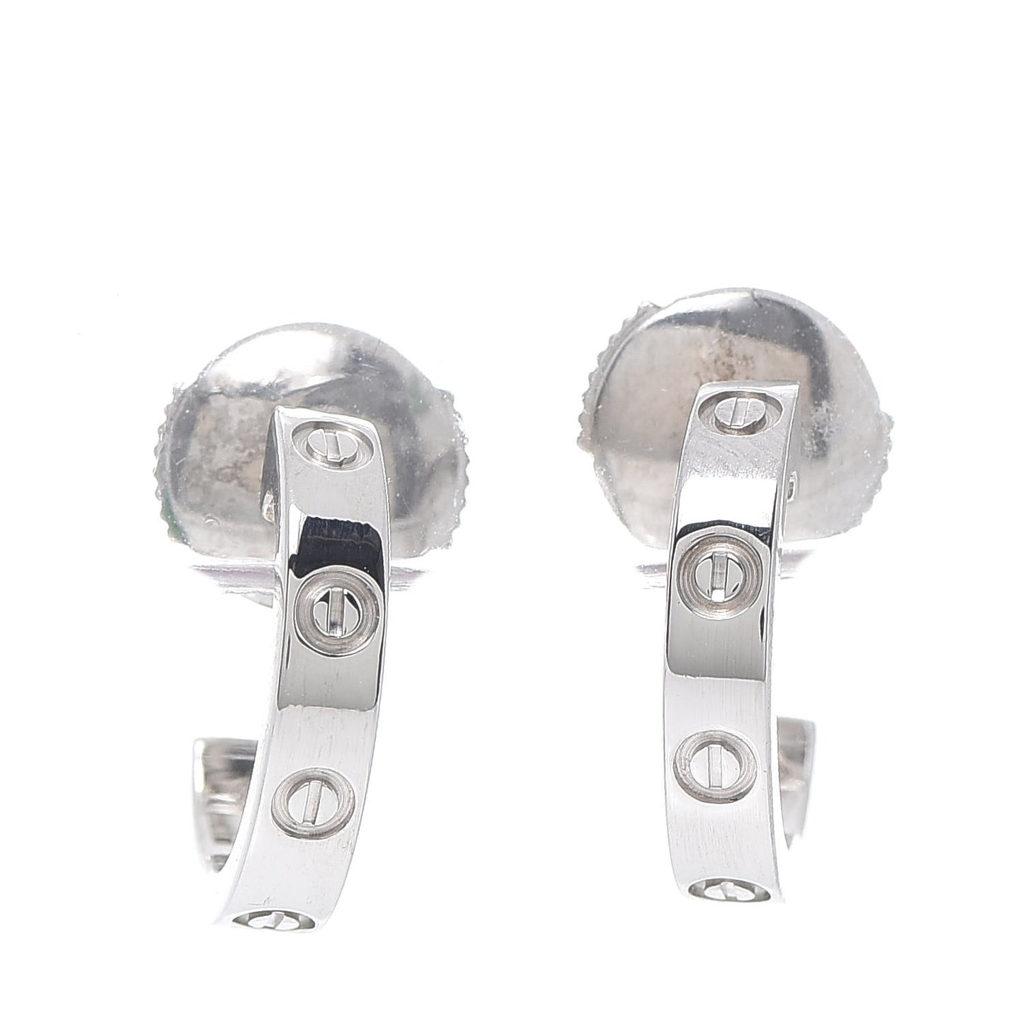 18K White Gold Small LOVE Hoop Earrings