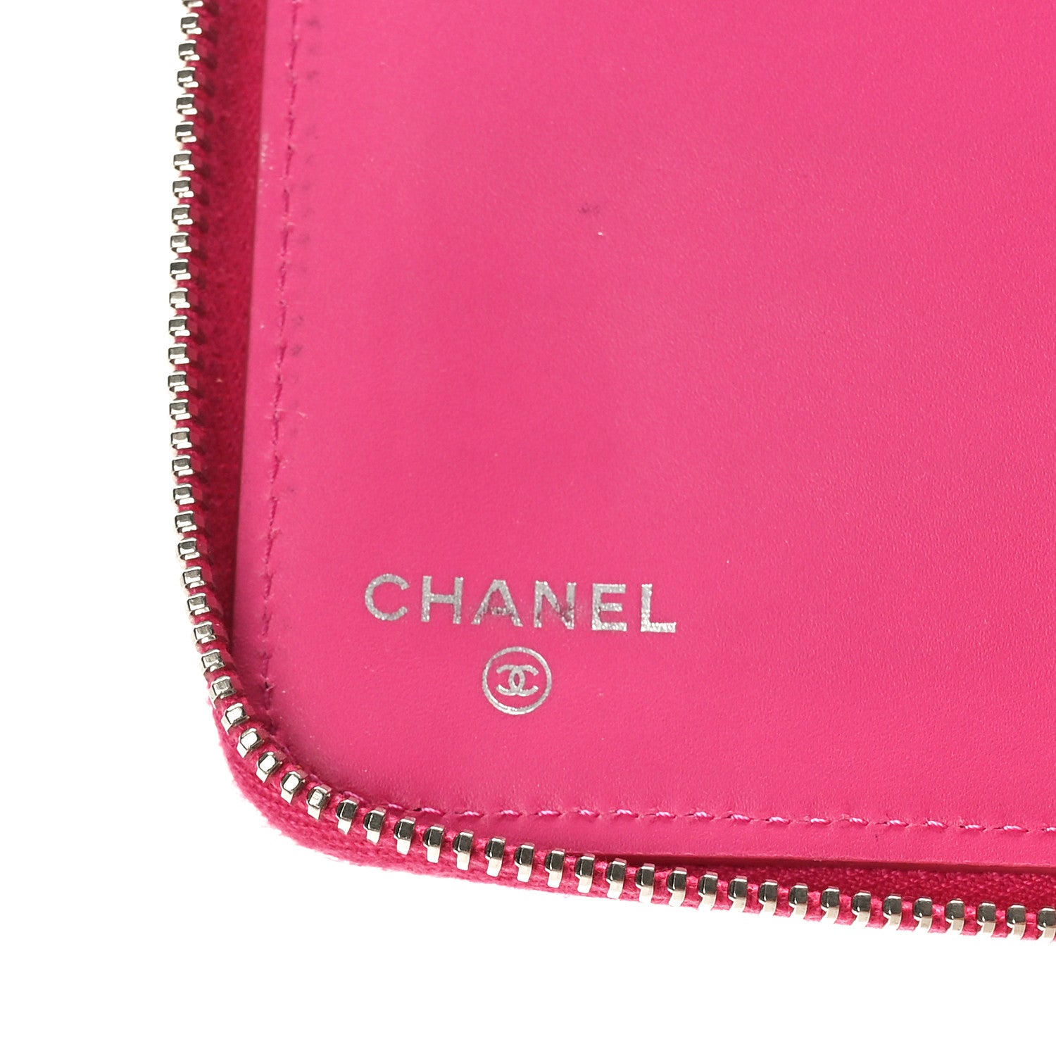 Chanel Iridescent Caviar Quilted Large Zip Around Organizer Wallet Pink 6 of 9