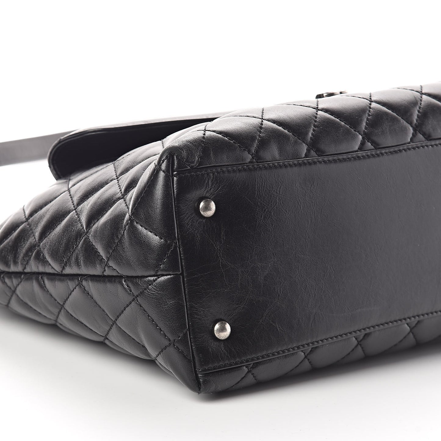 Aged Calfskin Quilted Mad About Quilting Hobo Black