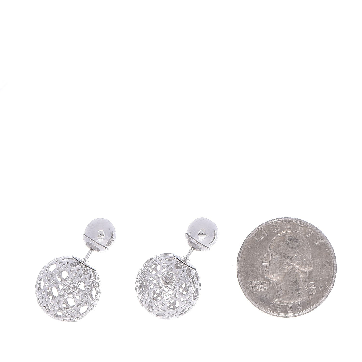 Christian Dior Cannage Mise En Dior Tribal Earrings Silver 2 of 5