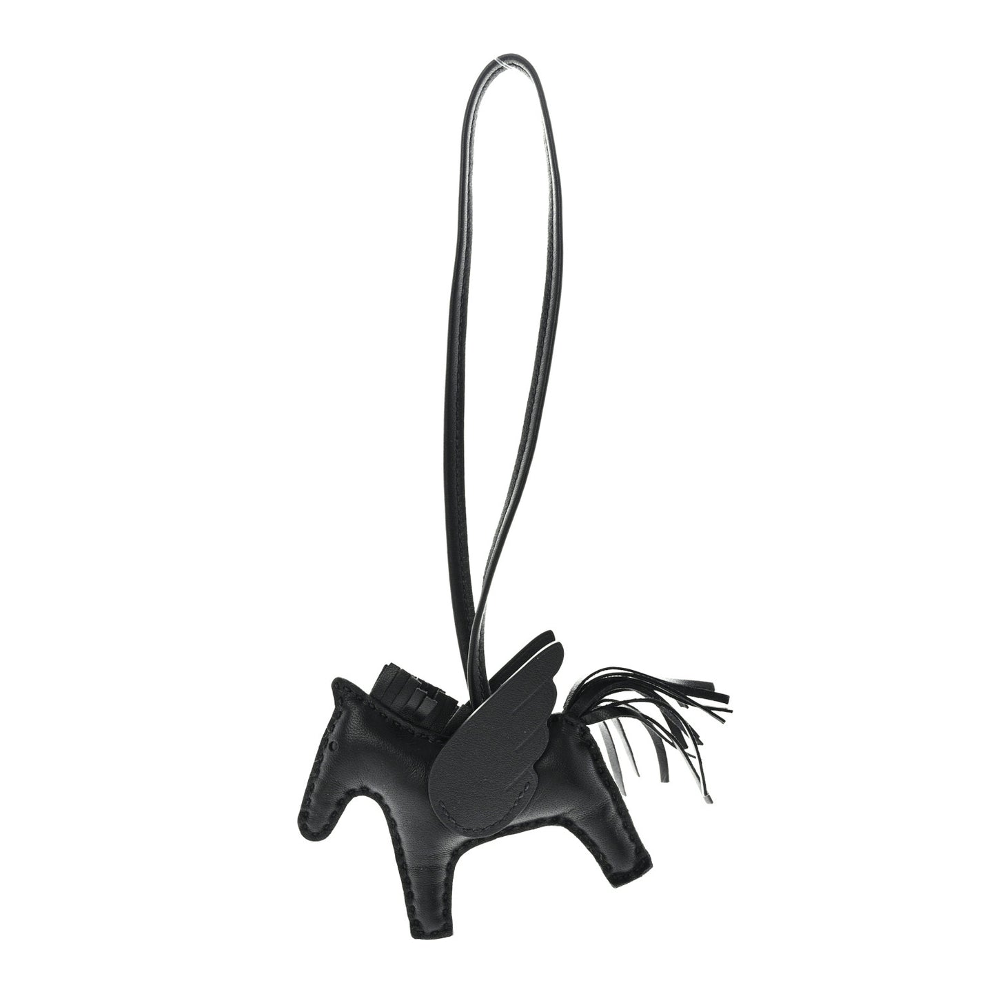 Milo Lambskin Grigri Rodeo Pegase Horse Bag Charm PM So Black