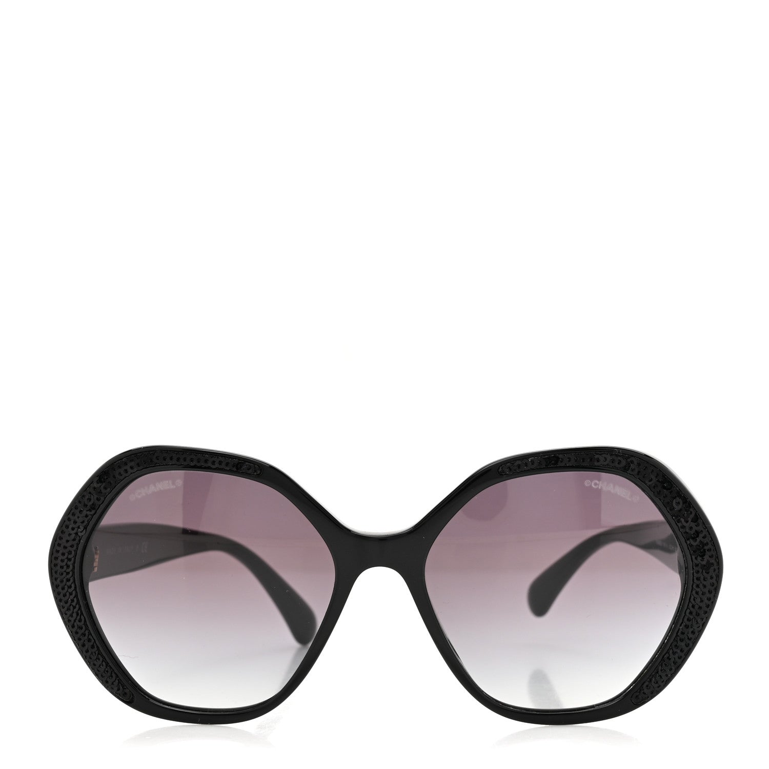 Chanel Acetate Sequin Round Sunglasses 5451-A Black 2 of 8