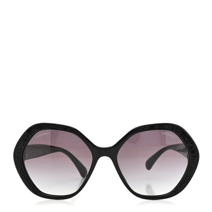 Chanel Acetate Sequin Round Sunglasses 5451-A Black 2 of 8