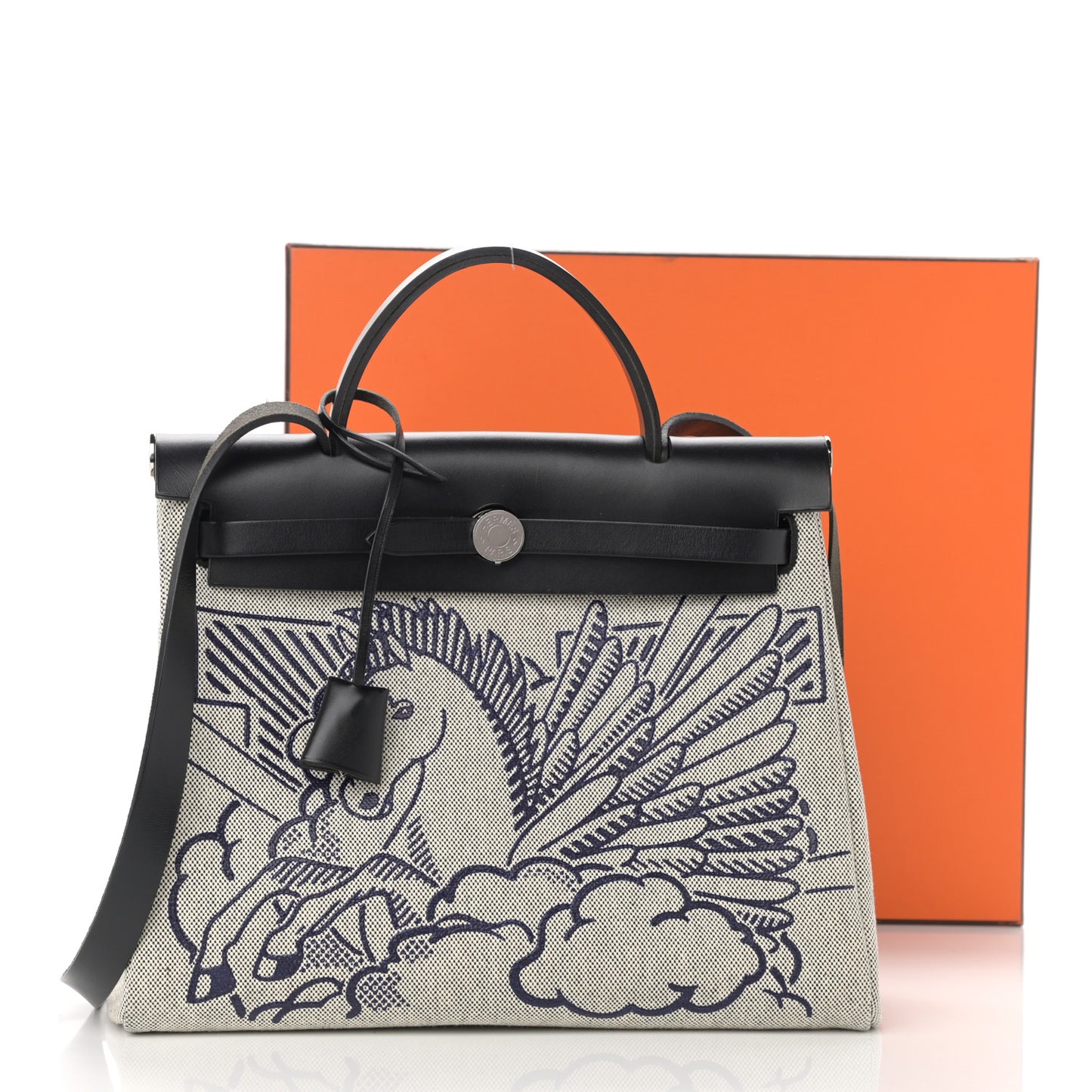 Vache Hunter Toile H Pegase Pop Herbag Zip Retourne 31 PM Bleu Indigo Ecru Black