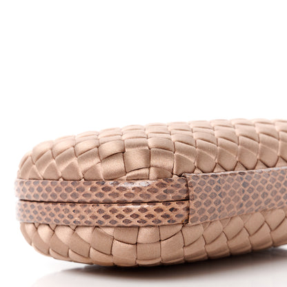 Bottega Veneta Satin Intreccio Impero Ayers Knot Clutch Blush 8 of 9