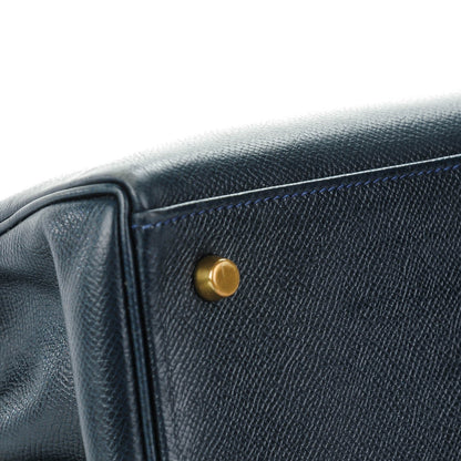 Hermes Courchevel Kelly Retourne 35 Bleu Marine 20 of 27