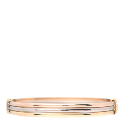 Cartier 18K Pink Yellow White Gold Trinity Hinged Bangle Bracelet 1 of 5